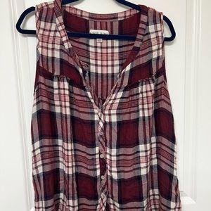 Plaid tank shirt size large